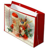 Vintage kerstgedicht Sinterpartij Large Cadeautasje (Voorkant Gekanteld)