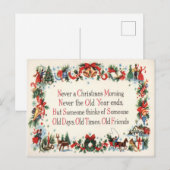 Vintage kerstgedicht Vakantie briefkaart (Voorkant / Achterkant)