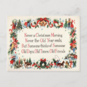 Vintage kerstgedicht Vakantie briefkaart (Voorkant)