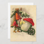 Vintage Kerstgenoom met een paddenstoel Feestdagenkaart (Voorkant / Achterkant)