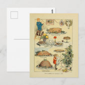 Vintage kerstgerechten van Antiek kookboek Briefkaart (Voorkant / Achterkant)