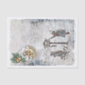 Vintage kerstgevelvliegtuigen tissuepapier (Voorkant)