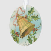 Vintage kerstgoudcellen ornament (voorkant)
