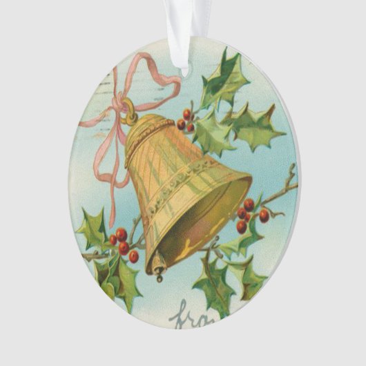 Vintage kerstgoudcellen ornament (voorkant)