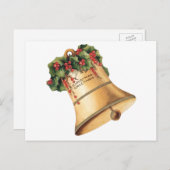 Vintage-kerstgouden cellen, Seizoensgroeten Feestdagenkaart (Voorkant / Achterkant)