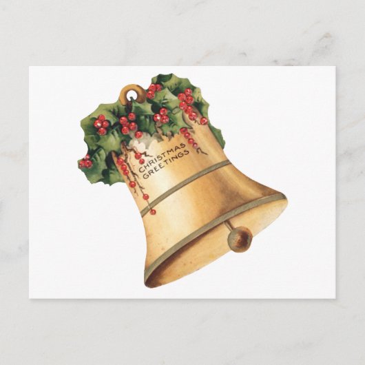 Vintage-kerstgouden cellen, Seizoensgroeten Feestdagenkaart (Voorkant)