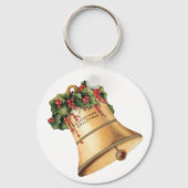 Vintage-kerstgouden cellen, Seizoensgroeten Sleutelhanger (Voorkant)