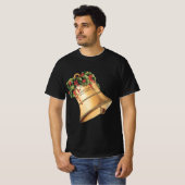 Vintage-kerstgouden cellen, Seizoensgroeten T-shirt (Voorkant volledig)