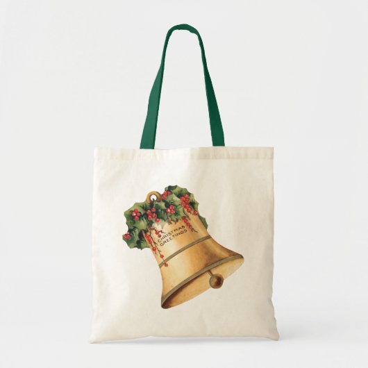 Vintage-kerstgouden cellen, Seizoensgroeten Tote Bag (Voorkant)