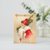 Vintage kerstgratie Briefkaart (Staand voorkant)