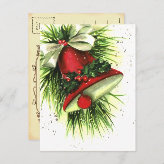 Vintage kerstgratie Briefkaart (Voorkant / Achterkant)