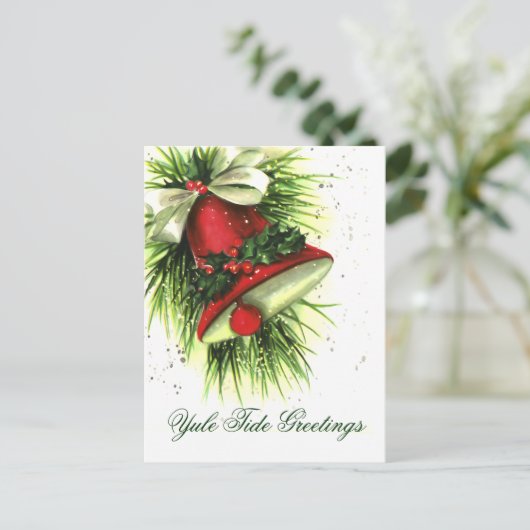 Vintage kerstgratie Briefkaart (Staand voorkant)