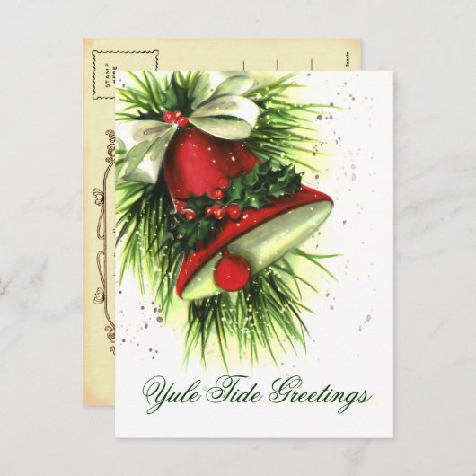 Vintage kerstgratie Briefkaart (Voorkant / Achterkant)