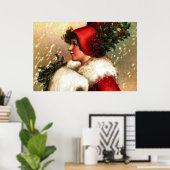 Vintage kerstgratie Poster (Thuiskantoor)