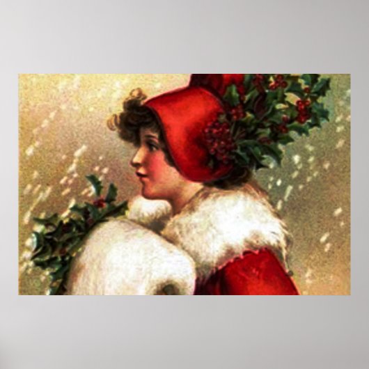 Vintage kerstgratie Poster (Voorkant)