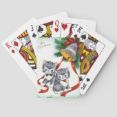 Vintage kerstgroene fiets met wieltjes pokerkaarten (Achterkant)