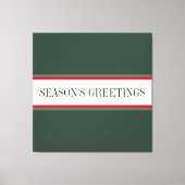 Vintage-kerstgroene rode witte strepen canvas afdruk (Voorkant)