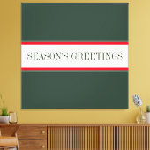 Vintage-kerstgroene rode witte strepen canvas afdruk (Insitu (Woonkamer))