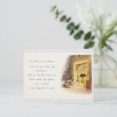 Vintage kerstgroet briefkaart (Staand voorkant)