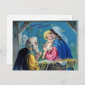 Vintage kerstgroet Christelijke nationaliteit Briefkaart (Voorkant / Achterkant)