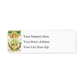 Vintage kerstgroet etiket (Voorkant)