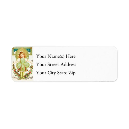 Vintage kerstgroet etiket (Voorkant)