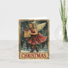 Vintage kerstgroet feestdagen kaart