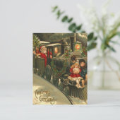 Vintage kerstgroet feestdagenkaart (Staand voorkant)