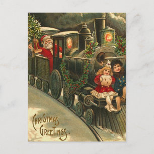 Vintage kerstgroet feestdagenkaart