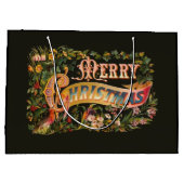  vintage kerstgroet groot cadeauzakje (Achterkant)