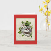 Vintage kerstgroet kaart (Gele Bloem)