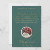 Vintage Kerstgroet Krans Ornamenten Kaart (Achterkant)