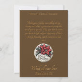 Vintage kerstgroet met Herten Familie Kaart (Achterkant)