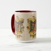 Vintage kerstgroet mok (Voorkant links)