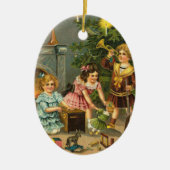 Vintage kerstgroet Ornament (Voorkant)