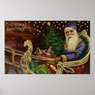 Vintage kerstgroet poster
