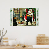 Vintage kerstgroet poster (Keuken)