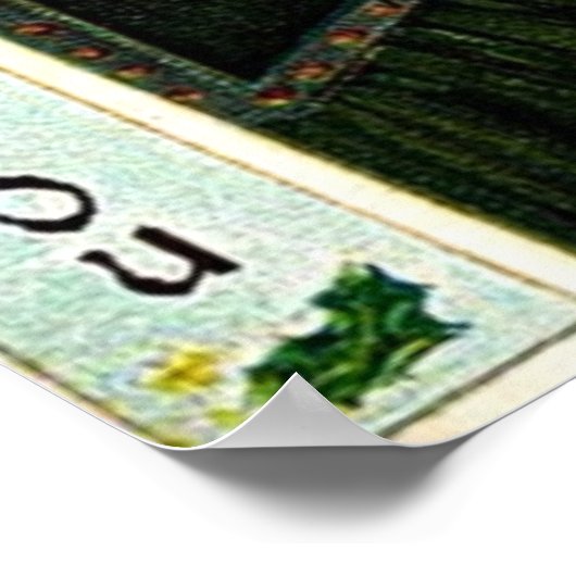 Vintage kerstgroet poster (Hoek)