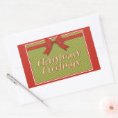 Vintage kerstgroet rechthoekige sticker (Envelop)