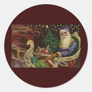 Vintage kerstgroet ronde sticker