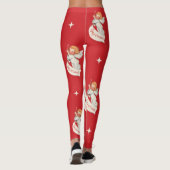 Vintage kerstgroeten, Angels met sterren Leggings (Achterkant)