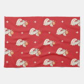 Vintage kerstgroeten, Angels met sterren Theedoek (Horizontaal)