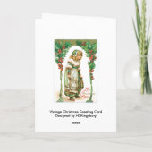 Vintage kerstgroeten Kaart (Achterkant)