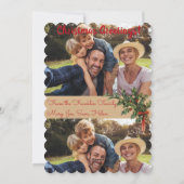 Vintage kerstgroeten Platte fotokaart Feestdagenkaart (Achterkant)