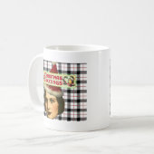 Vintage kerstgroetings Lady Koffiemok (Voorkant links)