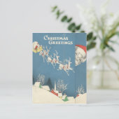 Vintage-kerstgroetings Peking Santa Feestdagenkaart (Staand voorkant)