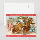 Vintage kerstgroetings Santa en Angel Briefkaart (Voorkant / Achterkant)