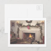 Vintage kersthaard feestdagenkaart (Voorkant / Achterkant)