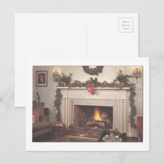 Vintage kersthaard feestdagenkaart (Voorkant / Achterkant)