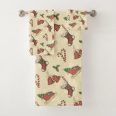 Vintage kersthanddoekset bad handdoek (Insitu)